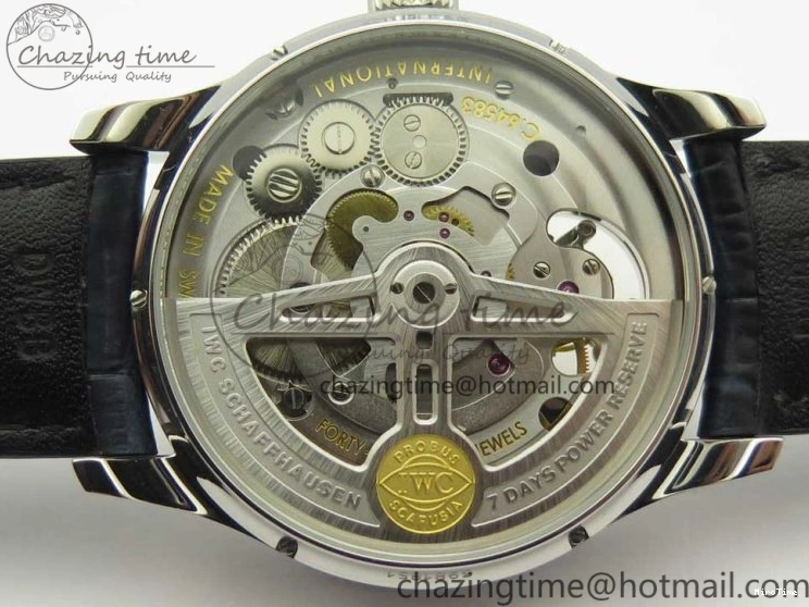 MIROTIME 0506 Portuguese Tourbillon IW5046 SS ZF Best Edition White Dial Blue Markers on Blue Leather Strap Fashionable 7149
